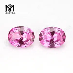 Wholesale Oval 8 x 10 mm 2# Pink Sapphire Synthetic Corundum Loose Gemstone