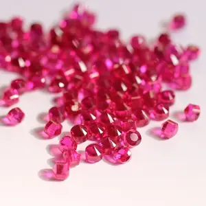 Faceted round Synthetic Corundum Myanmar Ruby artificial natural gemstone Jewelry sale