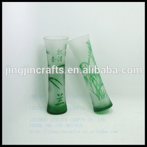 Sola flor florero de <span class=keywords><strong>cristal</strong></span>/<span class=keywords><strong>rojo</strong></span> superposición verde en forma de jarrón de <span class=keywords><strong>cristal</strong></span> - Product Image 2