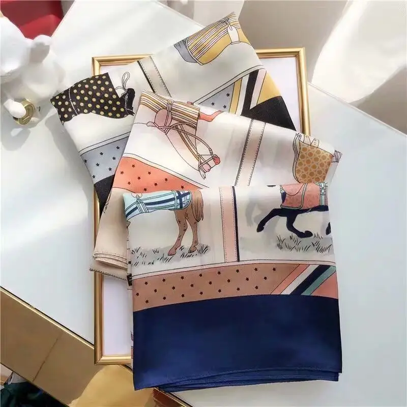 China Wholesale High Quality Square Scarf Fashionable Small Decorated Silk Scarf