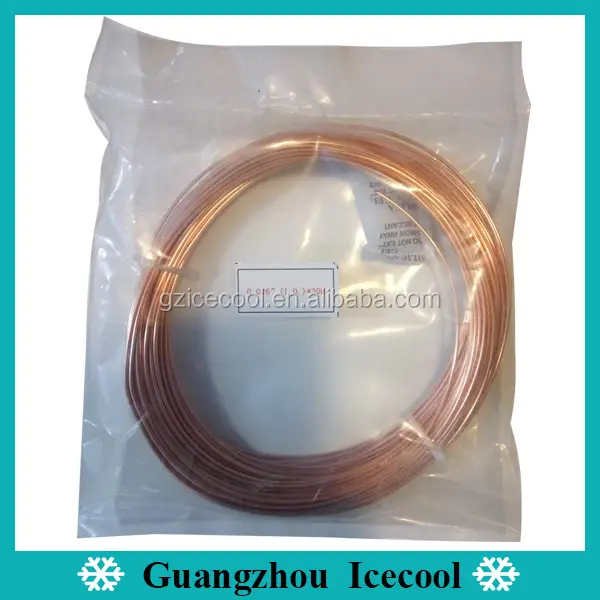 Tubo capilar de cobre para freezer, venda direta da fábrica, 0.026 polegadas, 30m