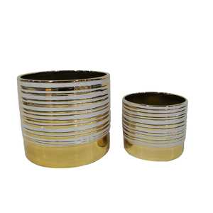 Tamaño personalizado de plata de lujo interior jardinera cerámica pote de flor <span class=keywords><strong>bonsai</strong></span> macetas para la decoración - Product Image 2