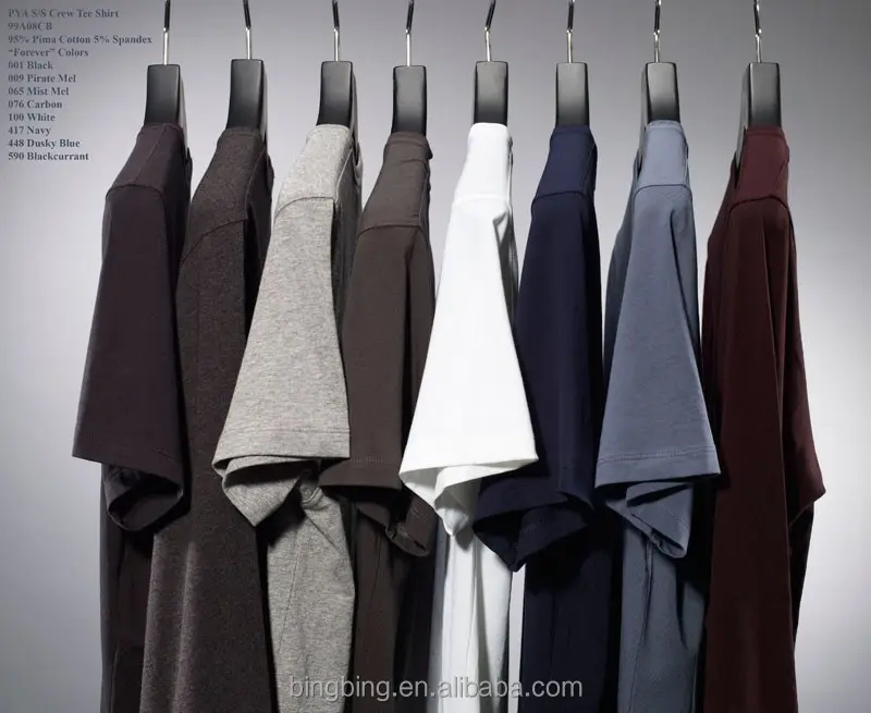 T-shirt 2018 coton, tissu 18 couleurs, vente en gros, chine, 100% coton
