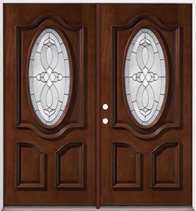 باب أمامي خشبي مع زجاج للشقق - Product Image 2