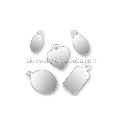 Customized Deep Laser engraved blank custom metal logo tag 925 Silver jewelry logo tag