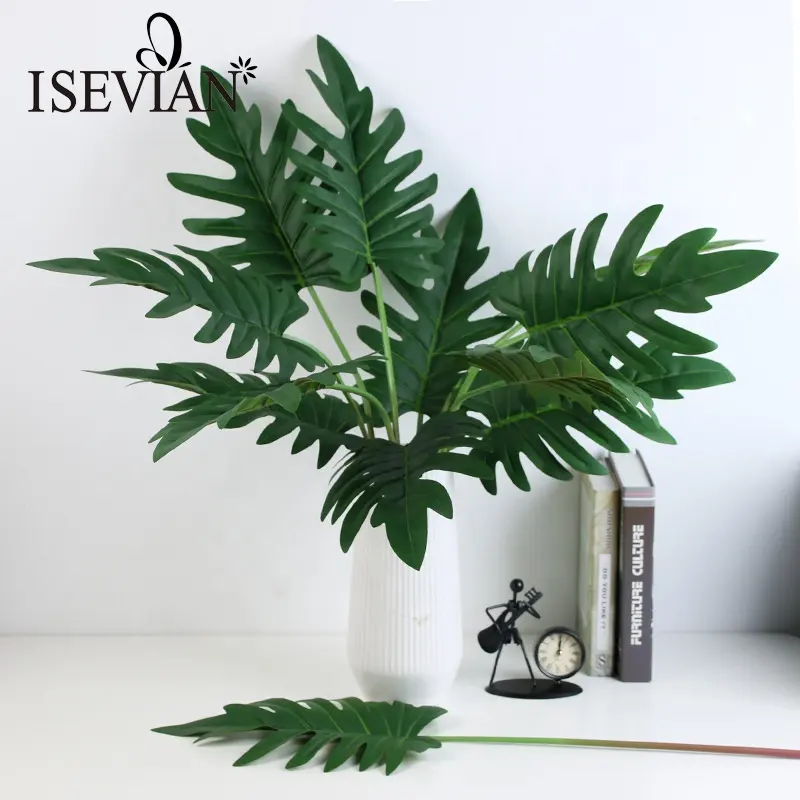 ISEVIAN-Planta Artificial Monstera de un solo tallo para decoración del hogar, planta para boda y vegetación