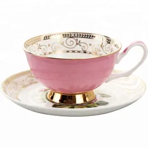 Британская фарфоровая чайная чашка, набор блюдец, керамические элегантные кофейные чашки с блюдом, кофейные кружки с индивидуальным принтом
