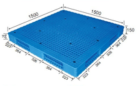 Palette en plastique grande taille 1500x1500, simple face, réversible, durable, empilable, pour stockage, logistique et transport, palette en plastique à grille