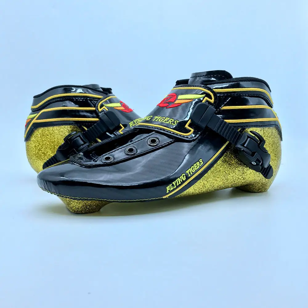 Eccellente Tecnologia Oro In Fibra di Carbonio Inline Roller Skate Boot