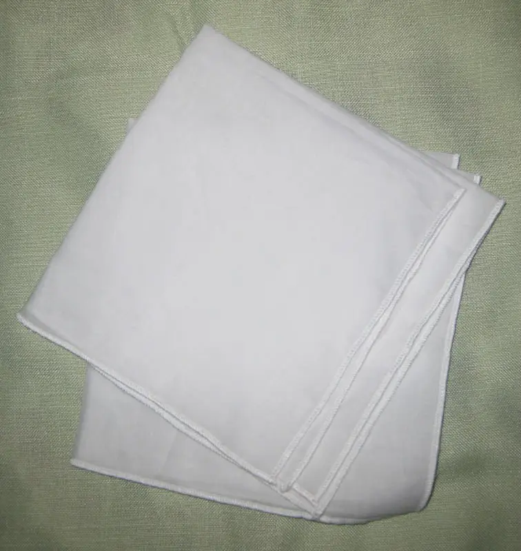cotton handkerchief,piping,white