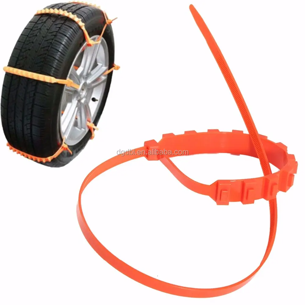 Plastic Winter Sneeuw Tire Chain/Nylon Sneeuw Banden Ketting