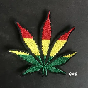 Groothandel In Voorraad Diy Borduurwerkflarden Hennep Weed Blad Geborduurde Ijzer Op Patch