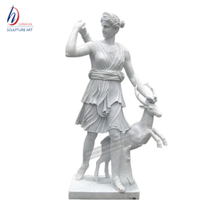 Berühmte römische Lebensgröße weiße Marmor Diana von Versailles weibliche Jäger Statue - Product Image 1