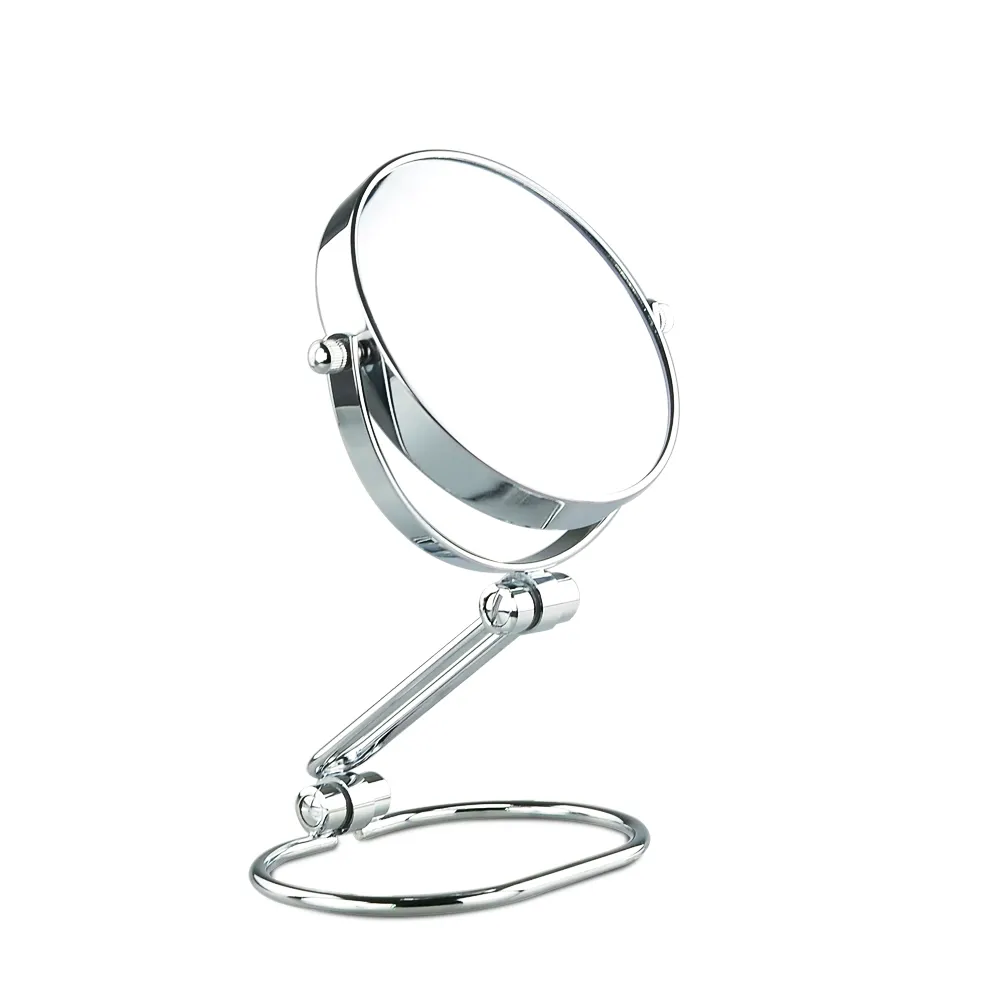 Круглое двухстороннее вращающееся на 360 градусов зеркало для бритья для ванной с регулируемой высотой