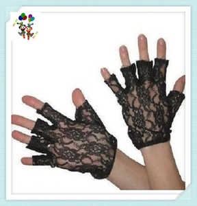 1980s Black Lace Madonna Fancy Dress Costume <strong>Fingerless</strong> <strong>Gloves</strong> HPC-1864 - Product Image 3