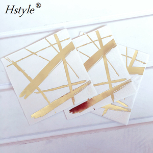 Joli réglage de bande d'or pour 8 assiettes de luxe serviettes tasses fête d'anniversaire approvisionnement mariage douche nuptiale vaisselle ensembles PP258-B - Product Image 3