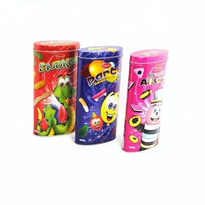 oval shape sweet candy tin box for kids