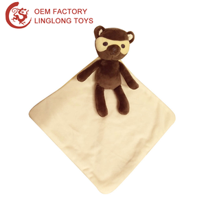 Logo personnalisé dessin animé lapin enfant en bas âge bébé mouchoir rose lapin infantile couette couverture en peluche tête de lapin bébé serviette apaisante - Product Image 2