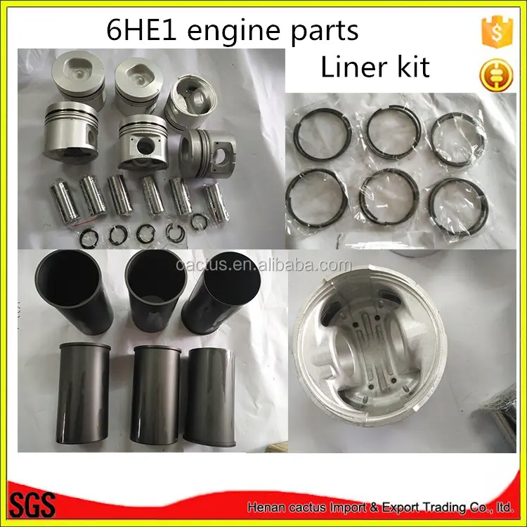 6HE1 parti del motore Liner kit Pistoni + pistone anelli + cilindro liner maniche