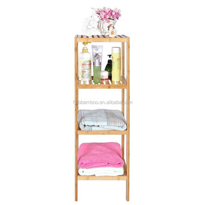 100% الخيزران الحمام الجرف 4 طبقات متعددة الوظائف تخزين الرف رفوف وحدة - Product Image 3