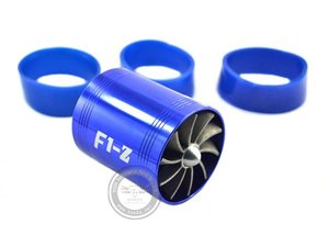 F1-Z Doble/Doble Supercharger Turbo Turbonator Aire Gas Fuel Saver Fan Azul - Product Image 1