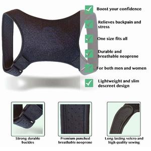 Hotsaling behel Neoprene uniseks, penahan punggung bungkuk bisa disesuaikan "rompi" atas mendukung postur korektif - Product Image 3