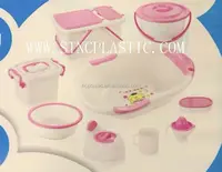 प्लास्टिक बच्चे स्नान टब टोकरी भंडारण बॉक्स के साथ सेट कप पॉटी