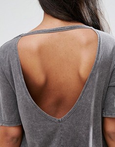 KY Wholesale Acid Snow Washed Black Scoop Neckline Keyhole Back Swing Beach <strong>Tshirt</strong> Dress - Product Image 6