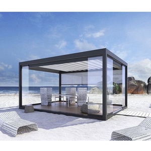 Stores motorisés imperméables en aluminium, 2 pièces, Pergola de jardin, piscines de gazébo, toit avec <span class=keywords><strong>rideau</strong></span> latéral - Product Image 2