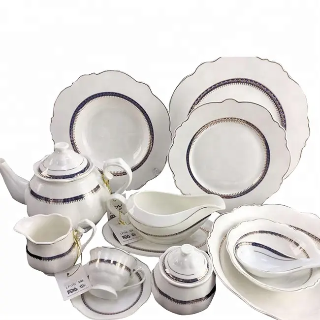 Luxury New Style Dinnerware 125pcs Bone china Dinner Set made in china