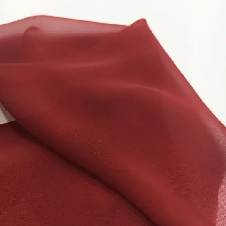 Wholesale plain silk chiffon fabric breathable and smooth style for silk dresses