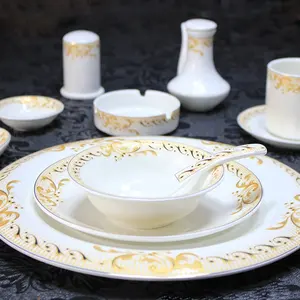 Türkische Keramik Geschirr Set benutzer definierte Porzellan teller und Schüssel für Hotel