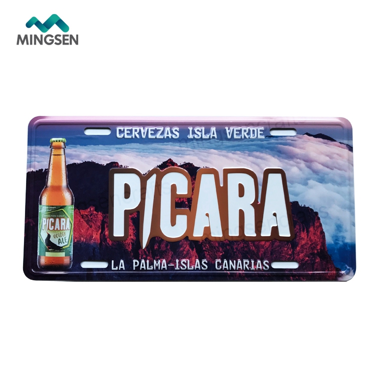 Нет минимального заказа, персонализированный Декоративный Алюминиевый Автомобильный номерной знак с тиснением из США