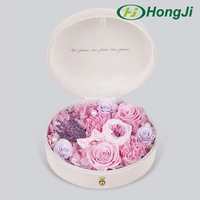 Boîte à fleurs ronde en velours, 10 pièces, pour mariage, boite-cadeau en carton