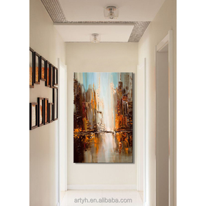 Main <span class=keywords><strong>Paysage</strong></span> <span class=keywords><strong>Urbain</strong></span> Moderne Abstraite <span class=keywords><strong>Peinture</strong></span> À L'huile sur Toile - Product Image 3