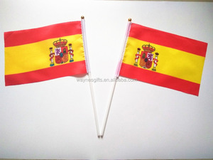 Bandera de mano de <span class=keywords><strong>España</strong></span> con impresión digital de poliéster 100D personalizada con poste disponible en varios tamaños - Product Image 2