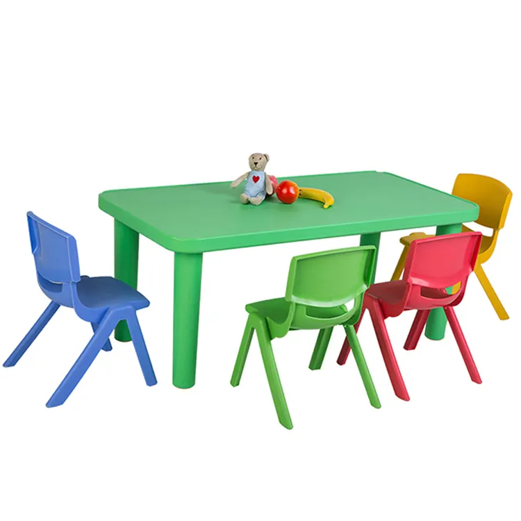 Set Meja dan Kursi Anak Lipat Aman Tahan Air, Set Furnitur Ruang Hemat Portabel untuk Anak