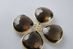 คนอัญมณีเอเชีย2ไมครอนเวอร์มีย์ทอง-925สเตอริงเหลี่ยมเพชรพลอยรูปหัวใจขั้วต่อพลอยบุษราคัม - Product Image 2