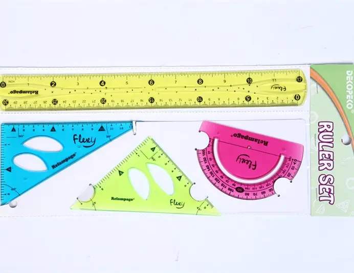 Flexible PVC geometric ruler set