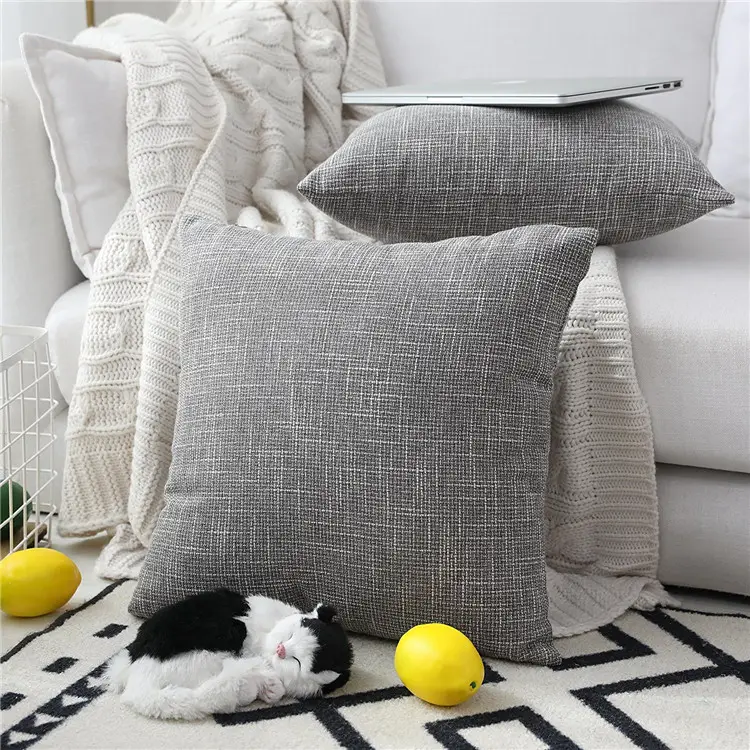 Textile Faux Linen Square 2 Tone Woven Fine Throw Pillow Sham Kissen bezug