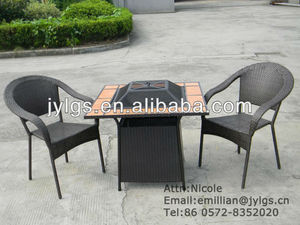 Que viven al aire libre del patio de <span class=keywords><strong>muebles</strong></span> de ratán conjunto <span class=keywords><strong>pozo</strong></span> de fuego mesa de juego, asientos 2 - Product Image 1