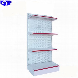 Étagère en acier de style allemand pour supermarché, robuste, finition peinte en poudre, 5 étagères, garde-corps en plastique, panneau perforé - Product Image 5