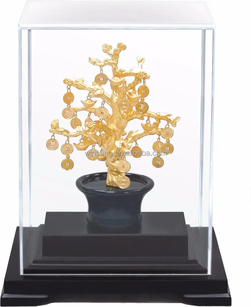 Gold foil Money Tree in Display box promotion gift