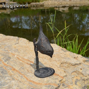 Piccola ghisa rivestita in polvere statuetta resistente alle intemperie Mini passero decorativo per la casa e <span class=keywords><strong>il</strong></span> giardino in metallo fatto a mano - Product Image 3