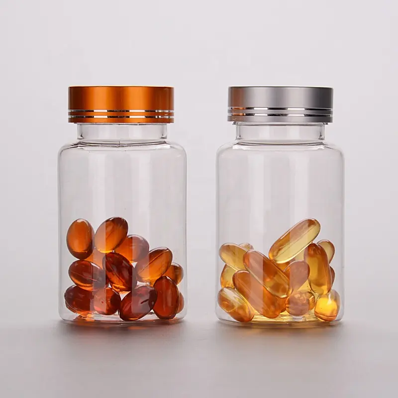 Flacone di medicina per animali domestici in plastica con capsula rotonda da 120ml e 4 once per un integratore sano con tappo a vite in metallo