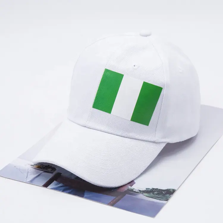 Logo custom flagge gedruckt Nigeria caps für Nigeria fußball fans
