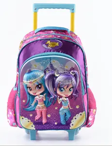 गर्म बिक्री पूर्ण रंग 2020 नवीनतम विंटेज कार्टून बच्चों को स्कूल ट्रॉली बैग के लिए स्कूल बैग लड़कियों