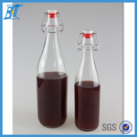 Bouteilles de vinaigre rondes en verre avec couvercle à bascule, 250 ml, 500 ml, 16 oz, 1000 ml, 32 oz