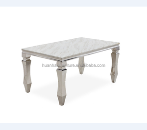Moderno Acero inoxidable corte personalizado mesa de mármol mesa de comedor y 6 sillas - Product Image 2