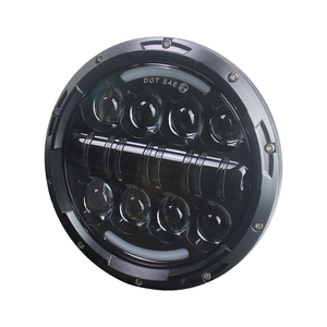 ไฟหน้า LED 7นิ้วพร้อมแหวนรัศมีสีเหลืองอำพัน,สัญญาณไฟเลี้ยวสำหรับ Jeep Wrangler JK Lada <span class=keywords><strong>Niva</strong></span> 4X4 Suzuki Samurai มอเตอร์ไซค์ - Product Image 2